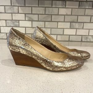 Glittery Gold, Calvin Klein wedge heels, like new!  Size 9 M